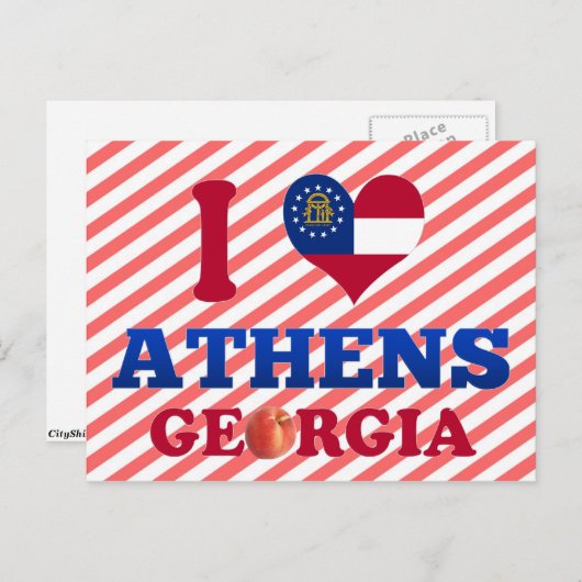 私はアテネ、ジョージアを愛している ポストカード (正面/裏面)