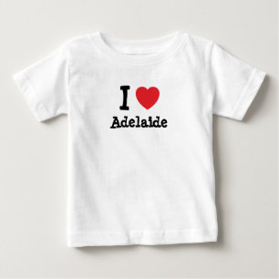 私はアデレードハートTシャツが大好きです ベビーTシャツ