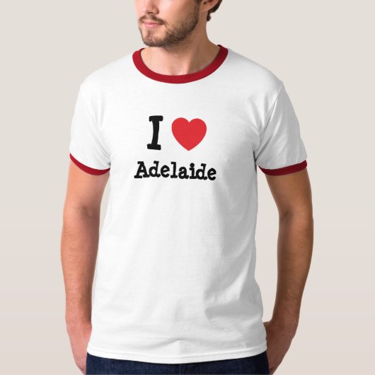 私はアデレードハートTシャツが大好きです Tシャツ (正面)