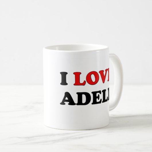 私はアデールを愛します コーヒーマグカップ (正面右)