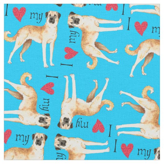 私はアナトリアの羊飼い犬が大好き ファブリック (クローズアップ)