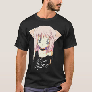 私はアニメかわいいアニメ女子スワ日本のアが大好き Tシャツ