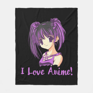 私はアニメが大好き!アニメガールオタクマンガ フリースブランケット