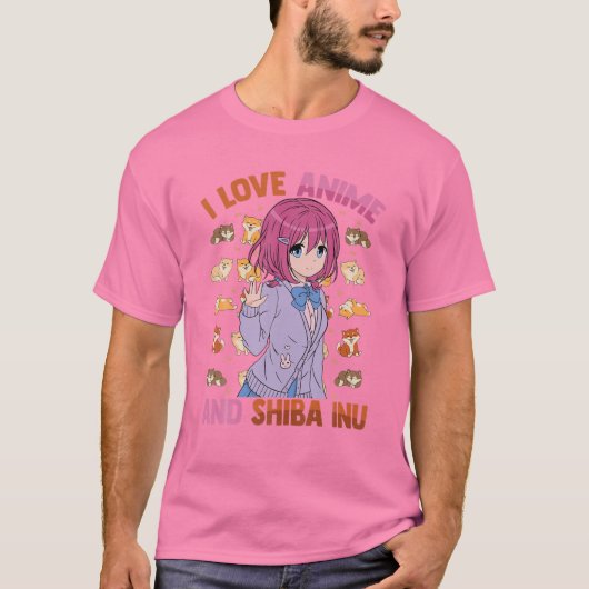 私はアニメと柴犬が大好き – かわいいオタク – かわいいM Tシャツ (正面)