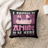 私はアニメを一時停止ここにオタクかわいいアニメGi クッション (ブランケット)