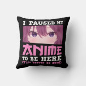 私はアニメを一時停止ここにオタクかわいいアニメGi クッション (裏面)