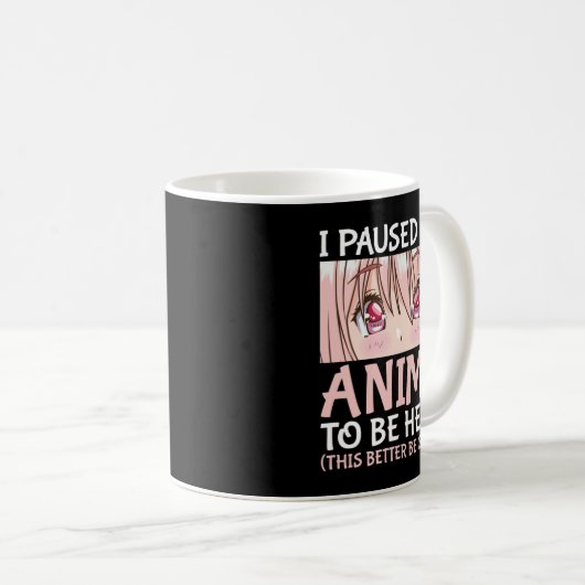 私はアニメを一時停止ここにオタクのアニメMerch Gif コーヒーマグカップ (正面右)