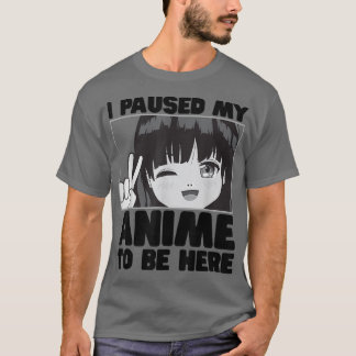 私はアニメを一時停止してここにいた少女の日本のかわいい  Tシャツ