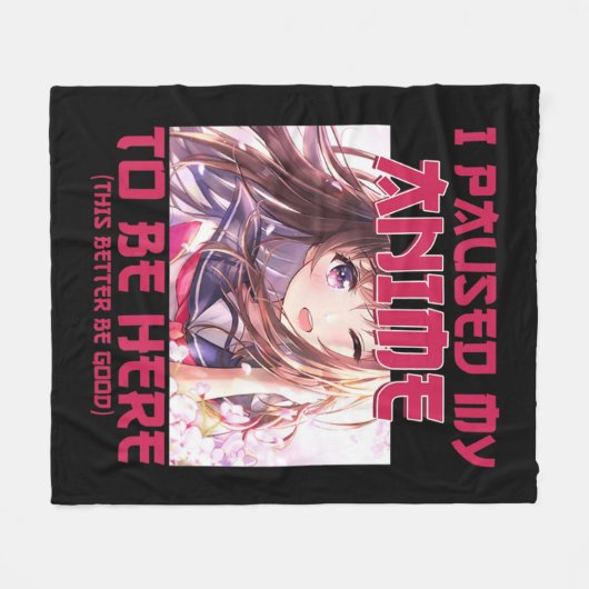 私はアニメを一時停止してここにオタクのアニメ日本のを フリースブランケット (正面(横))