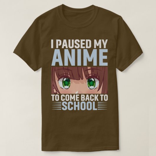 私はアニメを新学期アニメシ来ュに一時停止した Tシャツ (デザイン正面)