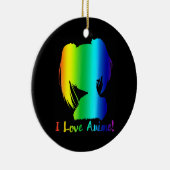 私はアニメマンガのコスプレスおもしろいが大好きだ セラミックオーナメント (右)