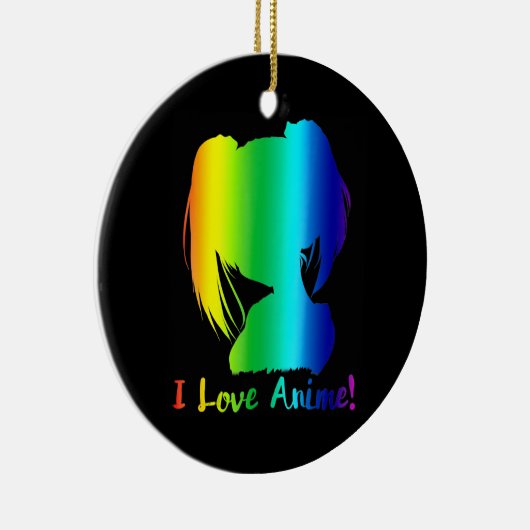 私はアニメマンガのコスプレスおもしろいが大好きだ セラミックオーナメント (右)