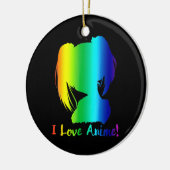 私はアニメマンガのコスプレスおもしろいが大好きだ セラミックオーナメント (左)