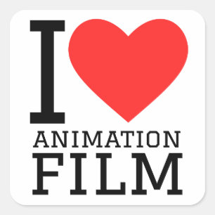 私はアニメーション映画が大好き スクエアシール