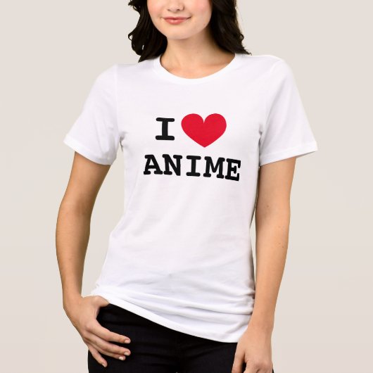 私はアニメ好き向けにアニメ日本のTシャツをハート トライブレンドTシャツ (正面)
