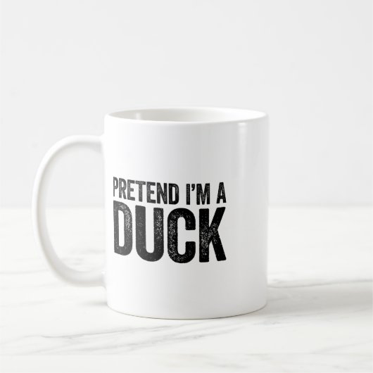 私はアヒルにマッチする子供たち大人アヒルのコスチュームのふりをする コーヒーマグカップ (左)