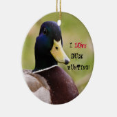 私はアヒルの狩りの飲み物のコースターを愛します セラミックオーナメント (右)