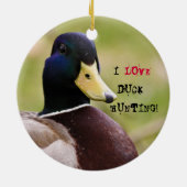 私はアヒルの狩りの飲み物のコースターを愛します セラミックオーナメント (裏面)