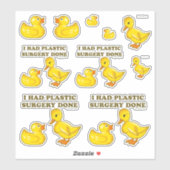 私はアヒルの輪郭をカットしておもしろいプラスチック手術を受けた シール (シート)