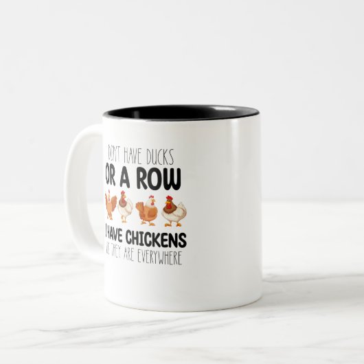 私はアヒルや鶏を持っている行がない ツートーンマグカップ (正面左)
