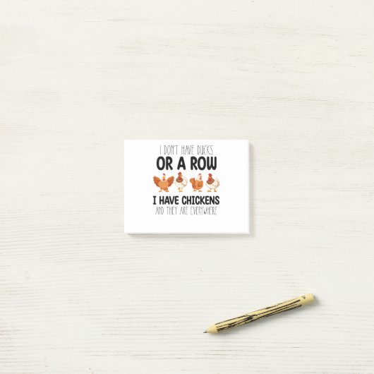 私はアヒルや鶏を持っている行がない ポストイット (デスク上)