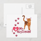 私はアビシニアンが大好き！ ポストカード (正面/裏面)