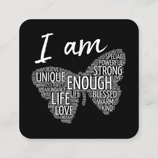 私はアフィユニークーの引力の強い前向き法則だ スクエア名刺 (裏面)