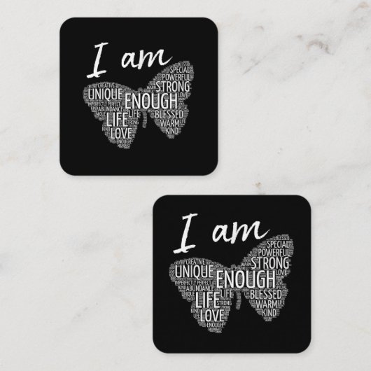 私はアフィユニークーの引力の強い前向き法則だ スクエア名刺 (正面/裏面)