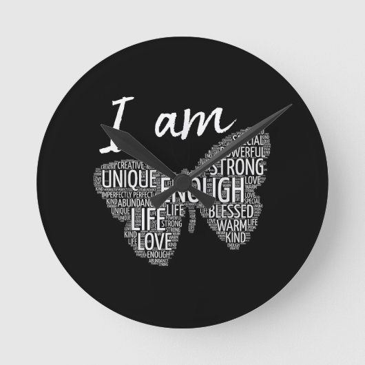 私はアフィユニークーの引力の強い前向き法則だ ラウンド壁時計 (正面)