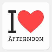 私はアフタヌーンスクエアステッカーが大好き スクエアシール (正面)