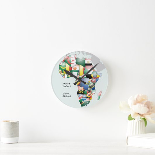 私はアフリカが大好き ラウンド壁時計 (ホーム)