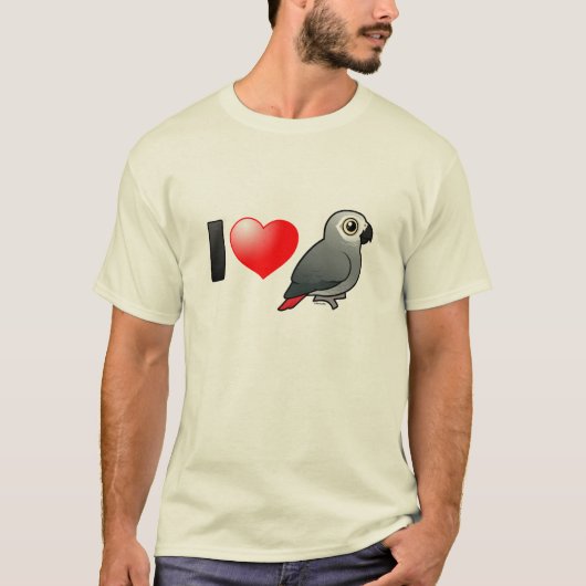 私はアフリカの灰色を愛します Tシャツ (正面)