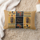 私はアフリカパターンプリントのコラージュです ランバークッション (ブランケット)