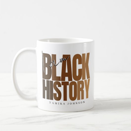 私はアフリカ系アメリカ人を称える黒人歴史月間 コーヒーマグカップ (左)
