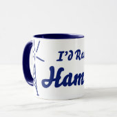 私はアマチュア無線にむしろあります マグカップ (正面左)