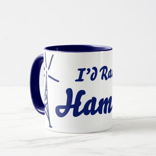 私はアマチュア無線にむしろあります マグカップ (正面左)