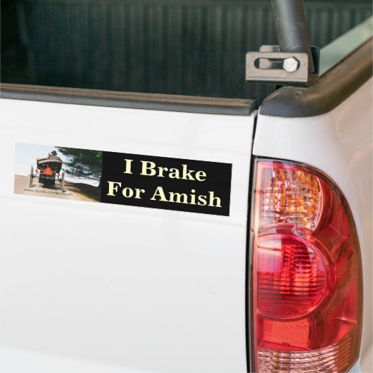 私はアマン派バンパーのステッカーのためにブレーキがかかります バンパーステッカー (トラック上)