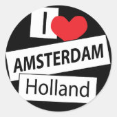 私はアムステルダムオランダを愛する ラウンドシール (正面)