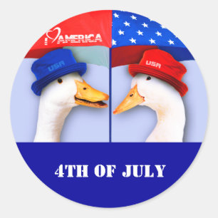 私はアメリカが大好きだ。ダックおもしろいス ラウンドシール