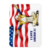 私はアメリカが大好きだ。ヴィンテージピンアップデザインギフト  マグネット (縦)