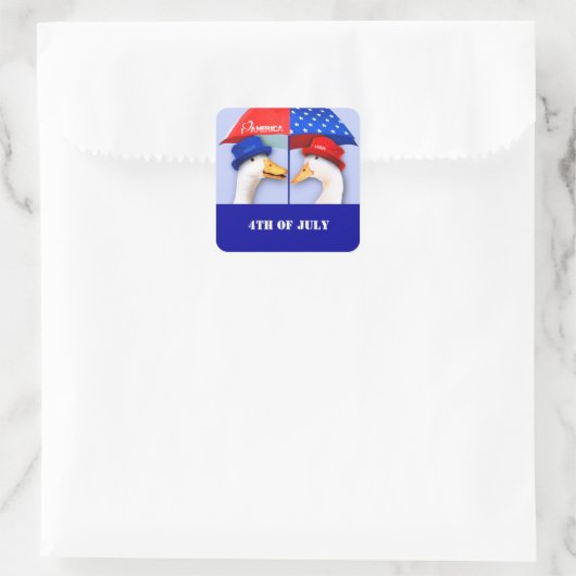 私はアメリカが大好きだ。7月おもしろい4日 スクエアシール (バッグ)