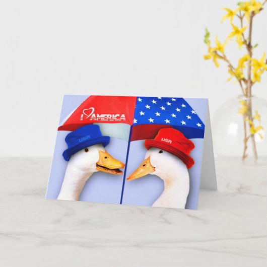 私はアメリカが大好きです。ダおもしろいックカスタムス カード (黄色い花)