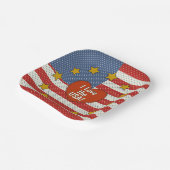 私はアメリカが大好き – 赤、白、青のポルカドット国旗 ペーパープレート (傾斜あり)