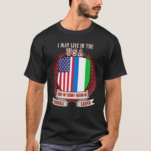 私はアメリカに住むかもしれないが、私の話はシエラで始まった Tシャツ (正面)