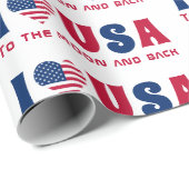 私はアメリカのカスタム文字ブルーとレッドが大好き ラッピングペーパー (ロールコーナー)