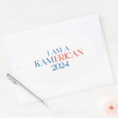 私はアメリカのステッカーだ 楕円形シール (封筒)