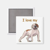 私はアメリカのブルドッグが大好き マグネット (正面/裏面)