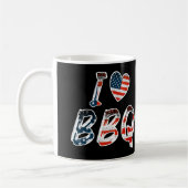 私はアメリカの愛国心を持つバーベキューが大好き コーヒーマグカップ (左)