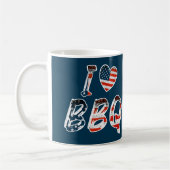 私はアメリカの愛国心を持つバーベキューが大好き コーヒーマグカップ (左)