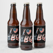 私はアメリカの愛国心を持つバーベキューが大好き ビールラベル (ボトル)
